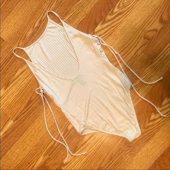 Lace Up Side Ribbed Bodysuit - Picture 6 of 9